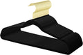 MOERKADA 36-Pack Premium Velvet Hangers with Gold Hooks - Space-Saving Non-Slip Heavy-Duty Clothes Hangers for Coats, Suits, Dresses, and Sweaters - Slim Design, Closet Organizer(Black+Gold)