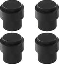 Solid Brass Door Stopper Heavy Duty Cylindrical Floor Mount Door Stop with Rubber, Wall Protector Mounted Doorstop Protect Door Knobs, 1-3/5" Height, 4 Pack, Matte Black