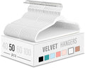 Velvet Clothes Hangers 50 Pack,Non-Slip Slim White Suit Hanger Space Saving Luxury Velvet Hangers for Wardrobe, Student Dorms, Home Organization