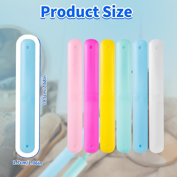 24 PCS Toothbrush Case Set,Travel Toothbrush Case,Plastic Portable Toothbrush Holder,Dust-proof Toothbrush Box Storage,Toothbrushes Carrier for Traveling,Bathroom,School,Home, Camping,6 Colors