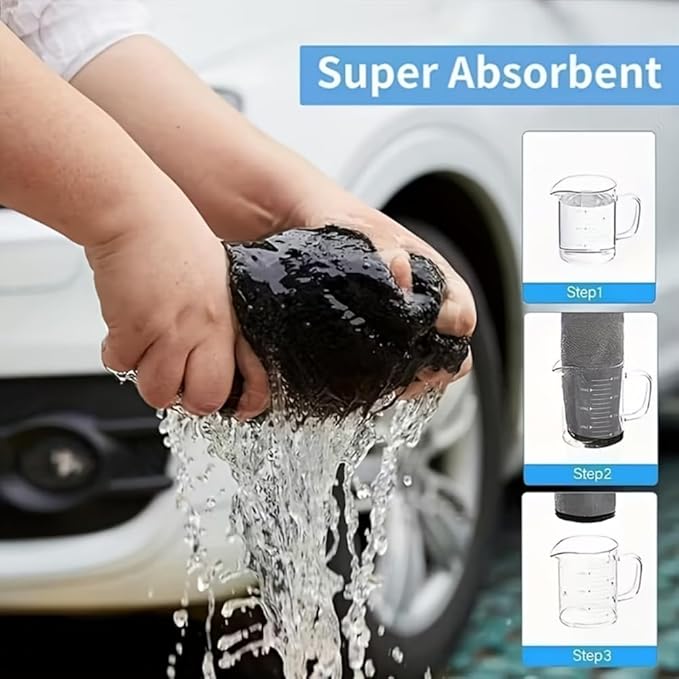 1200GSM Microfiber Car Drying Towel, Double-Twist Loop, Ultra-Absorbent, Quick-Dry, Lint- & Streak-Free, Scratch-Safe, for Car Wash & Detailing (1 Pack) (Dark Grey, 16" x 24")