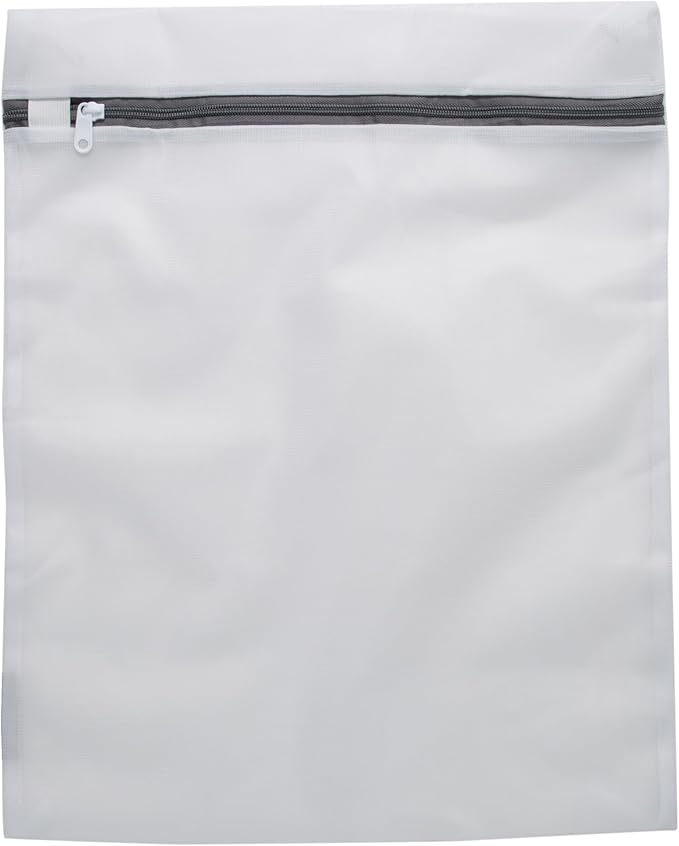 Large Mesh Wash Bag | Laundry | Washing Machine | Zipper Closure | Prevents Pulling and Tearing | Clothes | Garments | Delicates | Socks | White