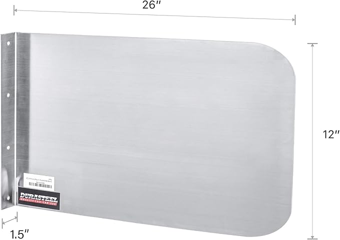 DuraSteel Stainless Steel Sink Splash Guard - 26" x 12" Wall Mount Commercial Kitchen Shield - Kitchen Safety & Hygiene Cooking Splatter Screen - Ideal for Hand Sinks, Prep Sink, Utility Sink