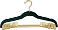Simplify 6 Pack Velvet Hangers with Clips | Skirt and Pants | Slim Space Saving | Closet Organization | Non-Slip | Prevent Creases | Swivel Neck | Durable | Emerald