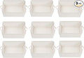 Storage Basket Bins with Metal Frame, Large Collapsible Fabric Storage Baskets for Organizing Shelf, Basket Organizer W/Handles for Blankets, Towels, Laundry, Shelves, 9-Pack, Beige