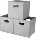 Fabric Cubicle Storage Cubes Bins 10.5x10.5 x 11 In Pattern Collapsible Storage Cube Boxes Grey White Cloth Storage Cubes Baskets Foldable Inserts Drawer Storages for Cube Organizer Storage QY-SC14-3