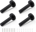 HOME MASTER HARDWARE 4 Pack Black Door Stoppers – 3.5 Inch Heavy Duty 304 Stainless Steel Door Stop with Rubber Tip Bumper, Wall Protector & Sound Dampening
