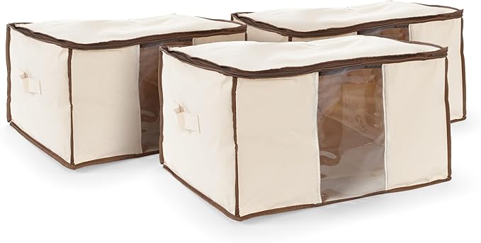 Covermates Keepsakes - Canvas Storage Bag - Premium Canvas - Carrying Handles - Dual Zipper Pulls - Indoor Storage, Natural