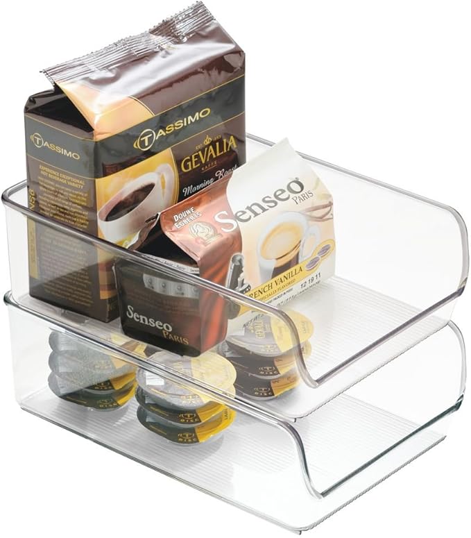 iDesign BPA-Free Plastic Freezer and Fridge Organization Bin for Kitchen, Fridge, Freezer, Pantry and Cabinet Organization, The Linus Collection – 11" x 7" x 3.5", Clear