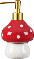 17 Oz Mushroom Ceramic Soap Dispenser with ABS Pump,Refillable Liquid Bathroom soap Dispenser for Lotion,Body Wash,Cute Kitchen Soap Dispenser for Dish Soap,Hand Soap
