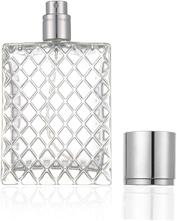 Enslz 100ml 3.4 oz Refillable Spray Perfume Bottles large cosmetic Fine Mist Atomizer Empty Portabe Clear Glass Essential Oil Container for Travel