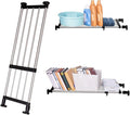 BAOYOUNI Adjustable Shelving Expandable Closet Shelves Tension Rod Clothes Hanger Storage Rack DIY Cabinet Wardrobe Kitchen Bathroom Divider Separator Organizer, Black, 2 Pack