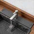 Meiliweser Faucet Mat for Kitchen Sink, Diatomite Quick Drying Stone Mat & Sink Protector, 15.8" x 4" Kitchen Sink Splash Guard, Absorbing Stone Tray for Bathroom Counter (Dark Gray)