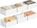 DIMJ Closet Storage Bins 6 Pack - Fabric Storage Baskets for Shelves, Large Clothes Organizers with Handles, Trapezoid Shelf Organization Storage Cubes for Purse, Toys, Books, Towel, Clothes