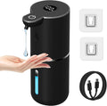 Automatic Liquid Soap Dispenser Touchless, USB Rechargeable Smart Hand Soap Dispenser, 6-Level Adjustable, 12.8oz/380mL, Compatible with Thick Thin Dish Soap for Bathroom Kitchen-Black