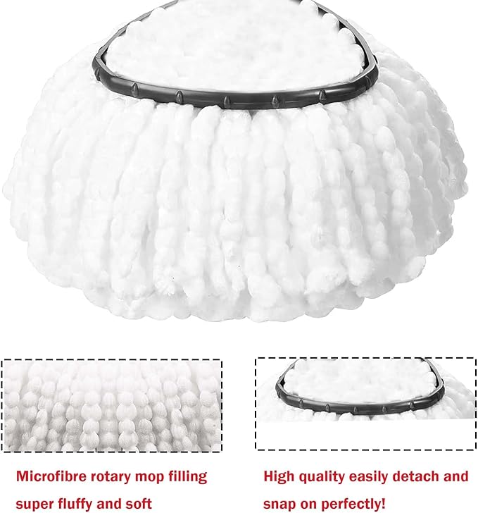 Spin Mop Replacement Head Mop Refill Compatible with Oceda Triangle Swivel Mops Microfiber Swivel Mop Refill,Deep Clean,Machine Washable and Easy to Replace