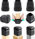 Ezprotekt 24 Pcs Chair Sliders for Carpet, Square Chair Glides for Carpet, Teflon Furniture Pads Glides, Bar Stool Protectors Caps, Furniture Sliders for Chair Table Desk Black (S Fit: 0.55"- 0.75")