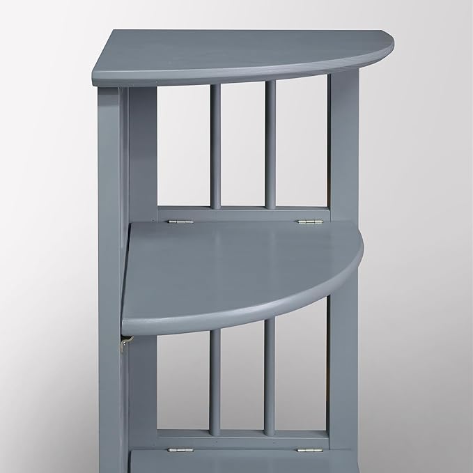 Casual Home Mission 4-Shelf Corner Folding Bookcase, Slate Gray