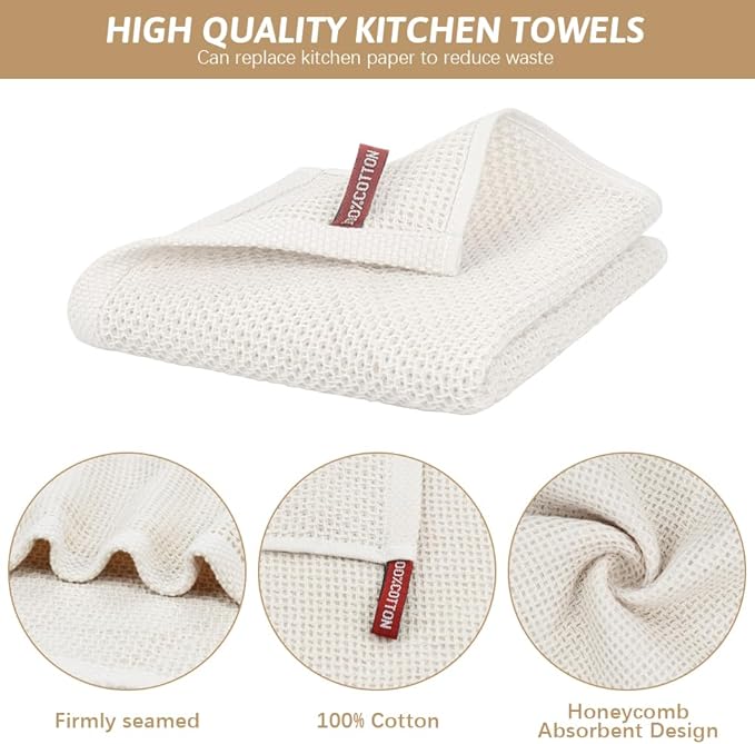 Nialnant 6 Pcs Kitchen Towels, 100% Cotton Kitchen Hand Towels, Super Soft and Absorbent Tea Towel, Dish Towels for Kitchen-13 x 28 in