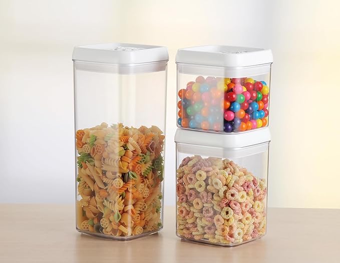 Felli Flip Tite Airtight Storange Container for Pantry Kitchen (4" Regular 0.5QT 3pk)