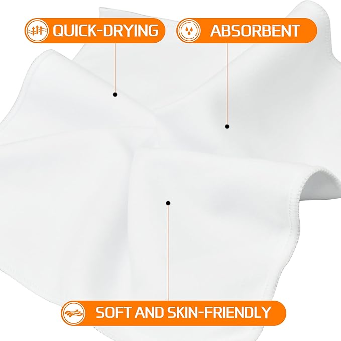 12 Pack Sweat Absorbing Handkerchiefs,Microfiber Sweat Rags Towels for Men & Women,Small Sweat Cloth for Hand,Hankies