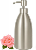 304 Stainless Steel Soap Dispenser 16oz Rust-Proof Liquid Soap Pump Bottle for Kitchen or Bathroom Countertop Hand Dish Lotion Leak-Proof (Stainless Steel)