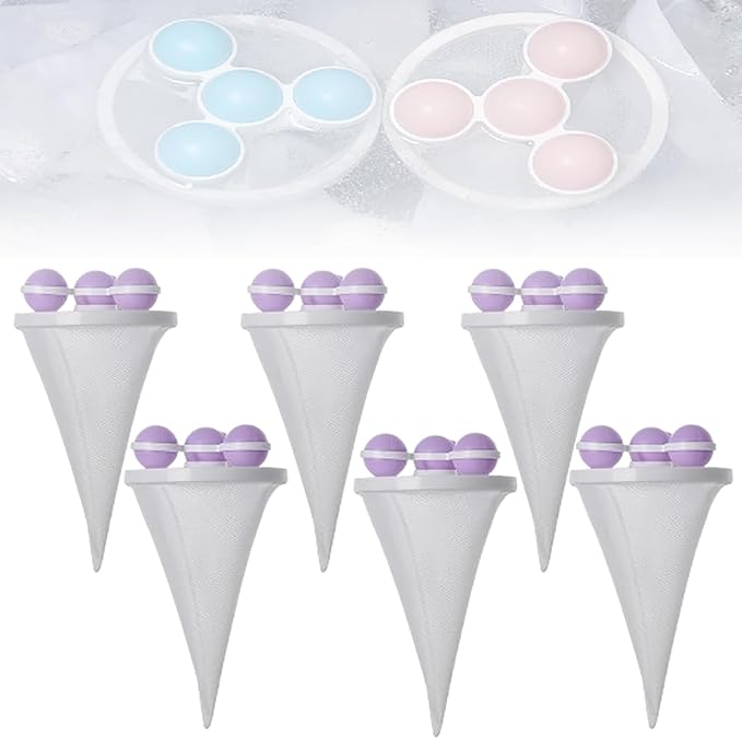 Pet Hair Remover for Laundry, Floating Hair Filtering Mesh Removal Reusable Lint Catcher for Washing Machine Wool Device, Pet Hairs Remover Hairs Filter Cleaning Mesh Bag (Purple, 6pcs)