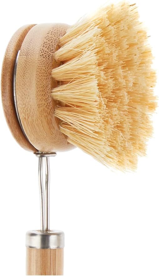 Tieralia Bamboo Dish Brush Gift Set – 5-Piece Kitchen Cleaning Set with Bottle Brush, Round Scrub Brush, Palm Brush & 2 Plant-Based Sponges | Wooden Handle Cleaning Tools for Dishes & Surfaces