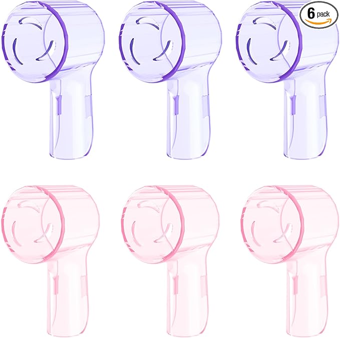 Toothbrush Covers Caps Compatible with Oral B Replacement Heads,Fits for iO Series Ultimate White,Ultimate Clean and Gentle Care Toothbrush Heads Protector,Travel Must Haves(6pcs)