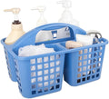 JiatuA Portable Shower Caddy Basket with Compartments Cleaning Supplies Organizer with Handle Plastic Storage Divided Tool Bin for Bathroom, Bedroom, Kitchen, College Dorm, Garden, Under Sink, Blue
