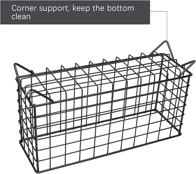 Metal Wire Storage Basket,Fruit Basket,Bathroom Shelf Rack,Iron Countertop Storage Rack Suitable for kitchen, bathroom, bedroom, living room (Black)