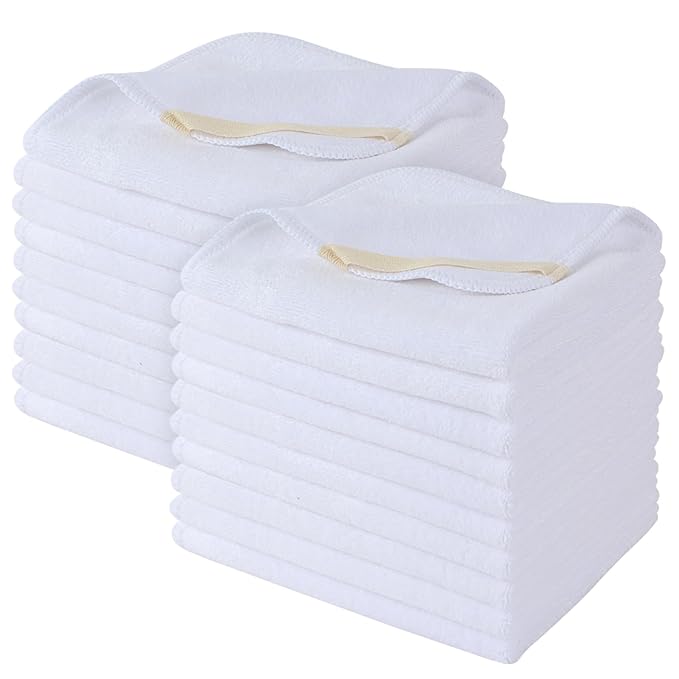 SINLAND Microfiber Facial Cloths Fast Drying Washcloth 12inch x 12inch Absorbent Face Wash Cloth Soft Makeup Remover Cloths