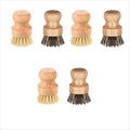 Nuenen Bamboo Dish Scrub Brushes Wooden Scrubbers Set Kitchen Dishwashing Scrubber with Natural Sisal Bristles for Iron Pot Pan Sink (6 Packs,Sisal and Coconut Palm)