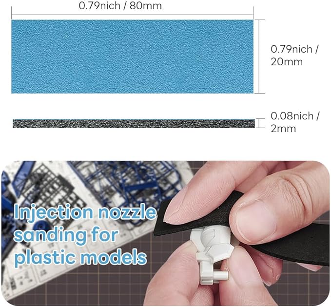 stedi Sanding Sponge for Model Gundam Building, Hobby Model Tools Hand Sanding Block Waterproof Wet Dry Reuse 1000 to 2500 Grit Sandpaper, 30 Sheets