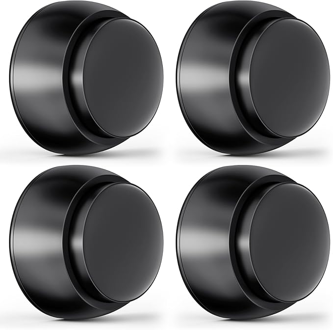 4PCS Door Stopper Wall Protector with Silicone Head, Aluminum Door Knob Wall Protector, Spring Shock Absorption Technology, 1.65" Door Stoppers for Wall, Adhesive Installation or with Screw