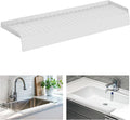 Sink Edge Protector with Suction Cup, 14" x 4", Silicone Sink Splash Guard for Kitchen & Bathroom, Protect Countertop from Scratches, Stains, for Stainless Steel Granite Quartz