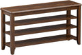 Taitiy Shoe Bench Storage Rubberwood, Entryway Bench with 3-Tiers Height Adjustable, Shoe Rack Front Door Entrance Organizer for Hallway Living Room, Mudrooms, Walnut,39.4"