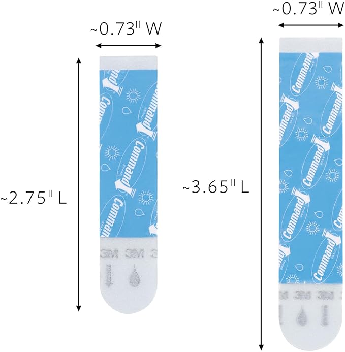 Command Bath Replacement Strips, 2-Medium and 4-Large Water-Resistant Adhesive Strips, Re-Hang Bath Hooks or Caddies