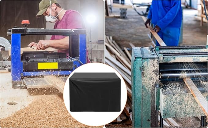 QWORK Universal Planer Dust Cover, Table Saw & Miter Saw Protection, 28.3" x 24.4" x 19.6", Black, Fits Most Planers & Bench Drill Press