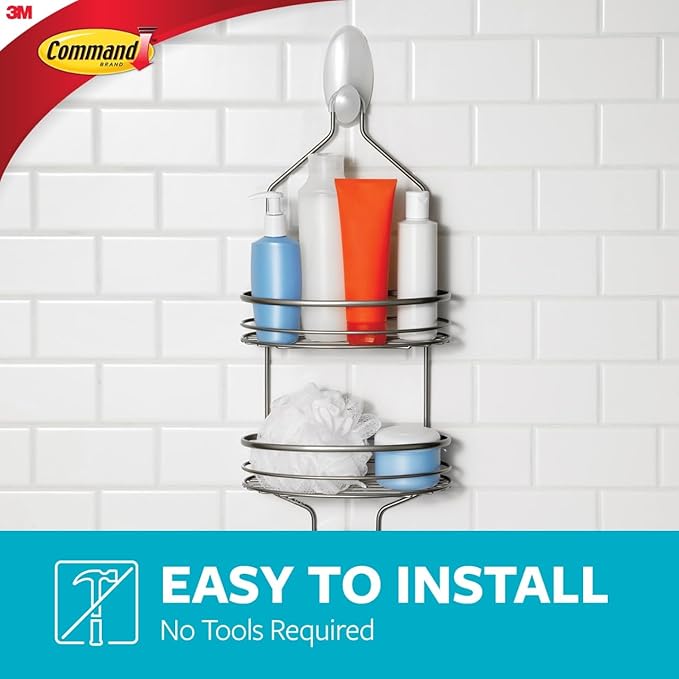 Command Caddy Hanger, 1 Caddy Hanger, 2 Large Strips, Organize Your Bathroom