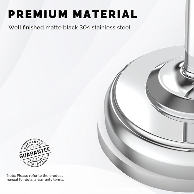WZKALY Toilet Paper Holder Stand, Polished Chrome Toilet Paper Holder Free Standing, Post Pivoting Design & Stable Weighted Base SUS304 Stainless Steel for Bathroom(Mega Roll)