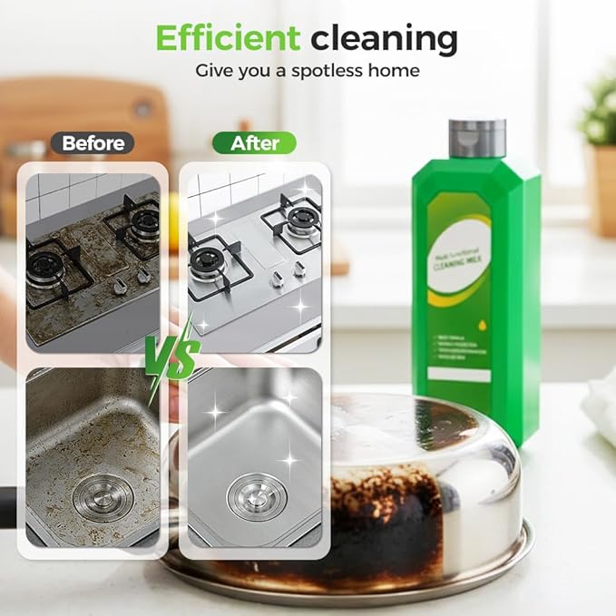 Kafia Powerful Multifunctional Cleaner,Multifunctional cleansing milk,Cleaning Milk House Cleaner,Multi-Scene Household Strong Decontamination Cleaning Milk (2 PCS)