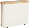StorageWorks Toilet Paper Storage with Bamboo Lid, Toilet Paper Holder Basket for Up to 9 Mega or 12 Regular Size Rolls, Medium Paper Storage Baskets for Bathroom, Beige, 1 Pack