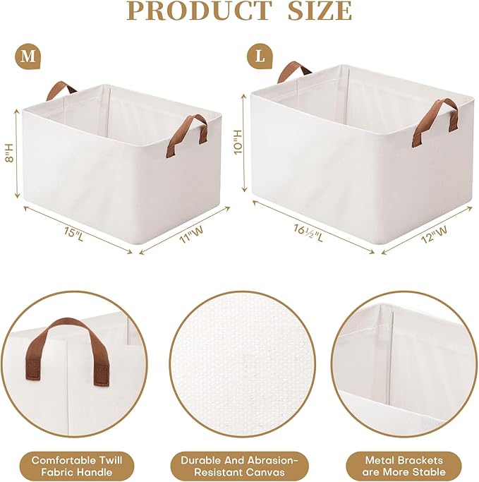 Rectangle Storage Basket, Closet Storage Bins, Fabric Bins for Organization, Storage Baskets for Shelves, Large Baskets for Storage, Closet Organizers and Storage, Shelf Baskets with Wire Frame