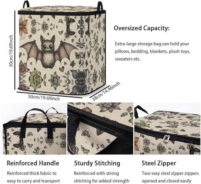 2pcs closet organizers and storage under bed,clothing blanket sweater sheet bedding comforter duvet quilt pillow toy storage bags with lids,dorm room essentials for containers 95L