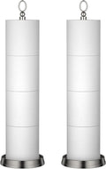 ROLABAM Toilet Paper Holder Stand with Reserve Function, Free Standing Toilet Paper Holder for Bathroom, Toilet Paper Stand with Reserve for 4 Rolls 22.5" Height (2 Pack, Brushed Nickel)