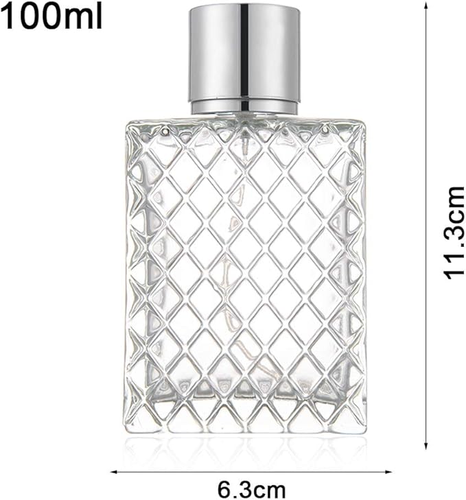 Enslz 100ml 3.4 oz Refillable Spray Perfume Bottles large cosmetic Fine Mist Atomizer Empty Portabe Clear Glass Essential Oil Container for Travel