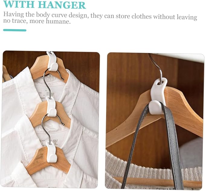 20pcs Multi-Function Clothes Hanger Connecting Hooks Non-Slip Linkage Hooks for Closet Organization Sturdy Design for Heavy Garments Space Saving Hanger Connectors