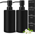 GMISUN Black Soap Dispenser, Hand Soap Dispenser Bathroom, Hand and Dish Dispenser Set for Kitchen, 12 fl oz/350ml Glass Liquid Soap and Lotion Dispensers with Stainless Steel Pump, 2 Pack Refillable