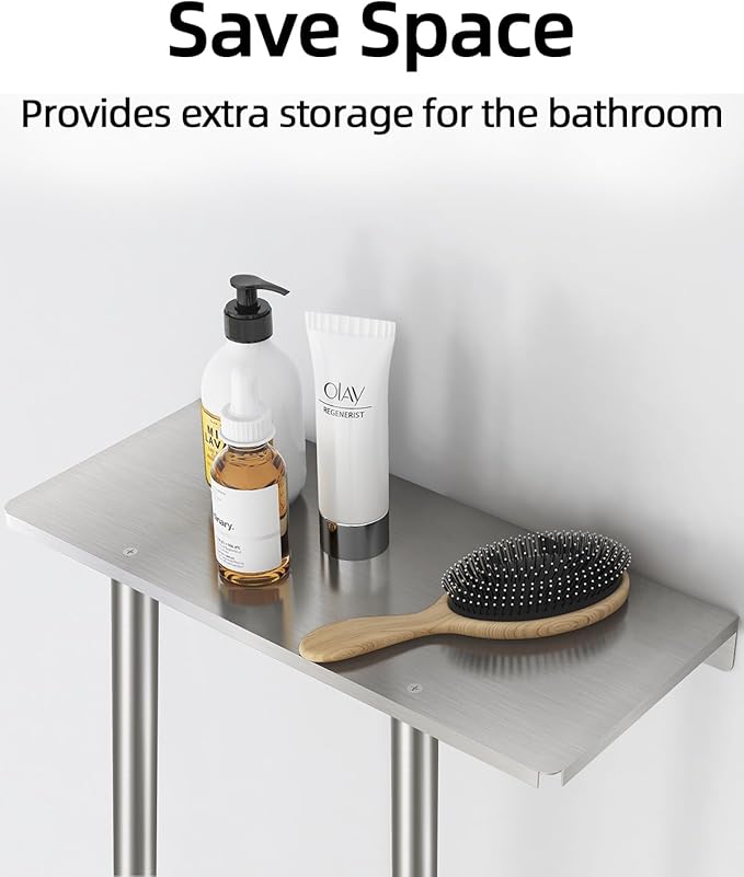 Bathroom Towel Storage for Bathroom, Wall Towel Rack for Rolled Towels, 30 inch Towel Holder Wall Mounted with Metal Shelf Can Holds 6 Large Towels, Brushed Nickel